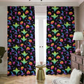 Colorful Halloween Party Pattern Print Dimout Pencil Pleat Curtains