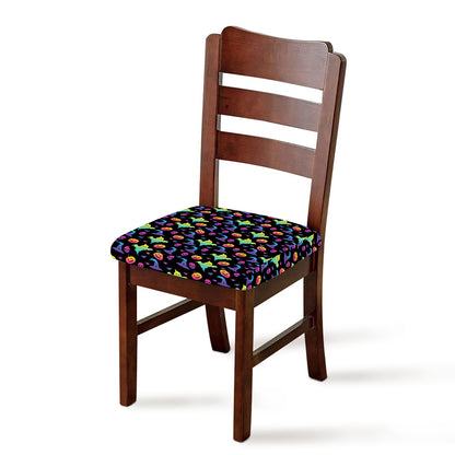Colorful Halloween Party Pattern Print Chair Cushion Cover