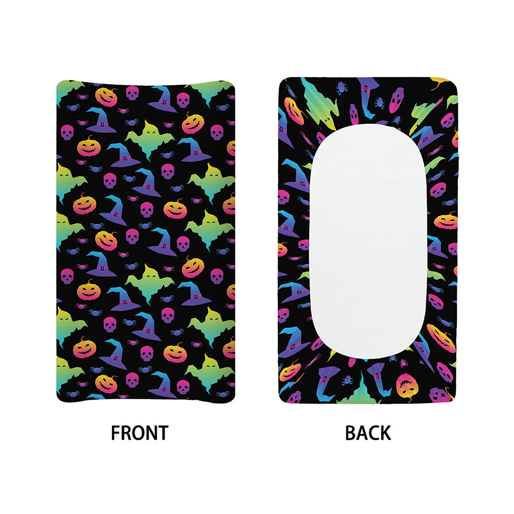 Colorful Halloween Party Pattern Print Changing Pad Cover