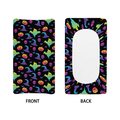Colorful Halloween Party Pattern Print Changing Pad Cover