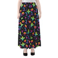 Colorful Halloween Party Pattern Print Chiffon Maxi Skirt
