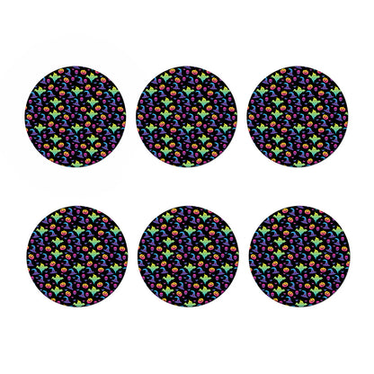 Colorful Halloween Party Pattern Print Coaster Set