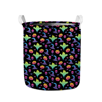 Colorful Halloween Party Pattern Print Collapsible Laundry Basket