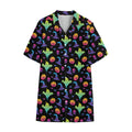 Colorful Halloween Party Pattern Print Cotton Hawaiian Shirt