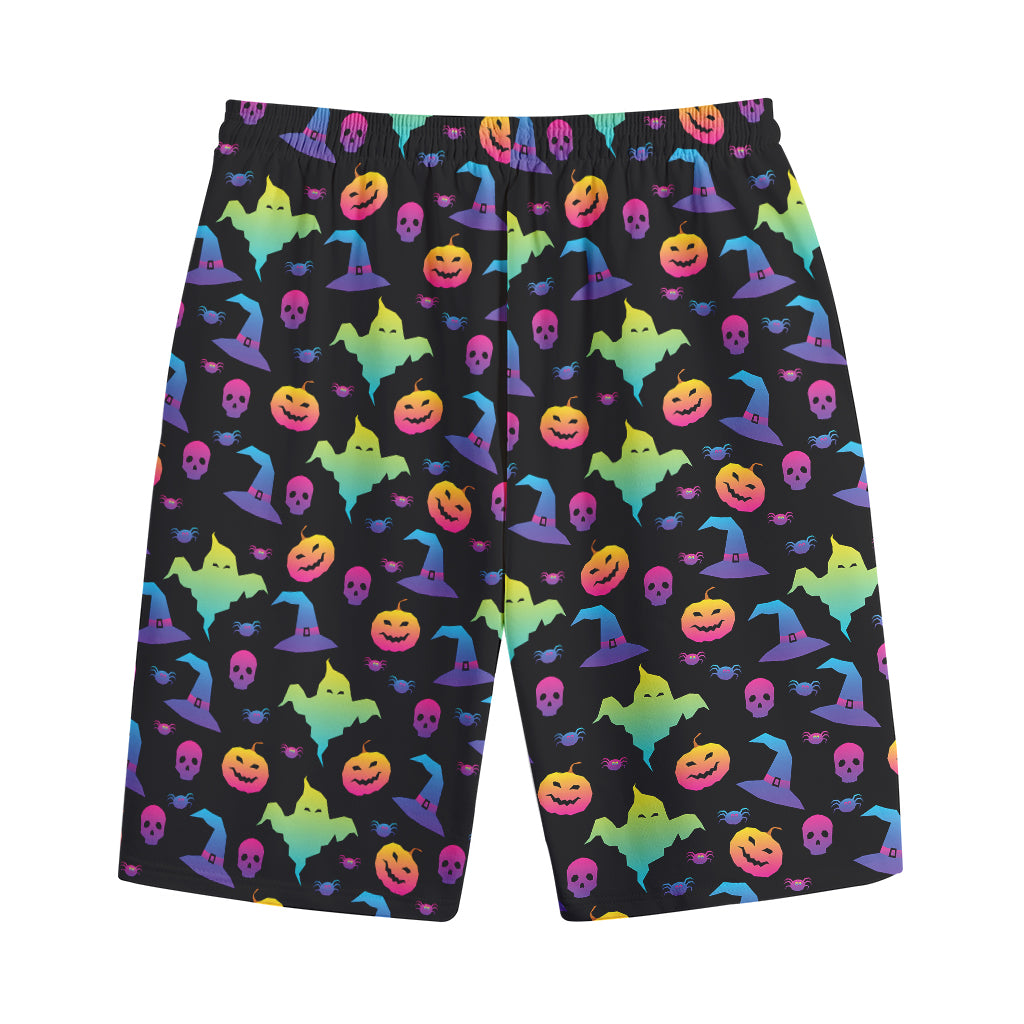 Colorful Halloween Party Pattern Print Cotton Shorts