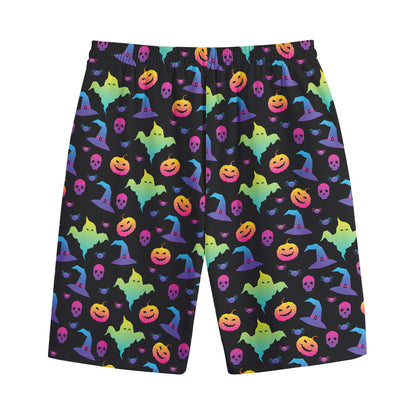 Colorful Halloween Party Pattern Print Cotton Shorts
