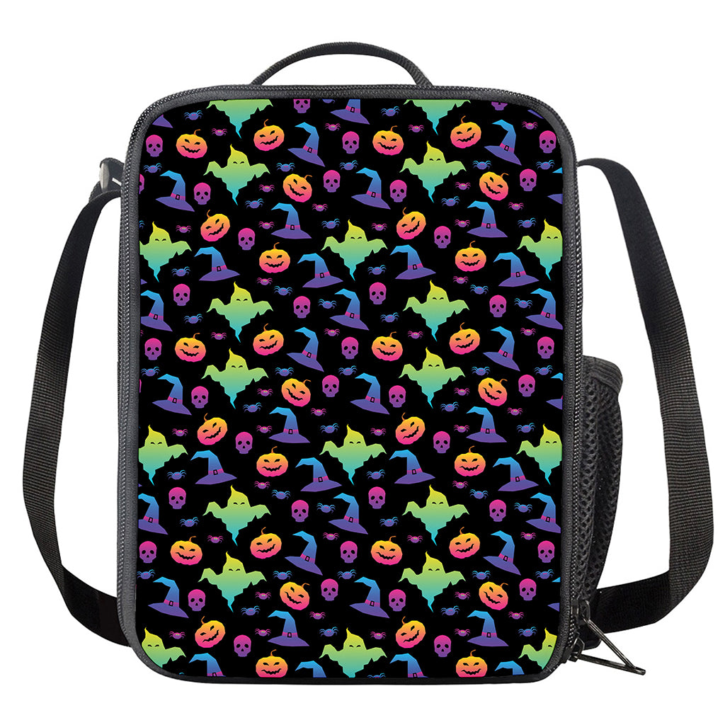Colorful Halloween Party Pattern Print Crossbody Lunch Bag