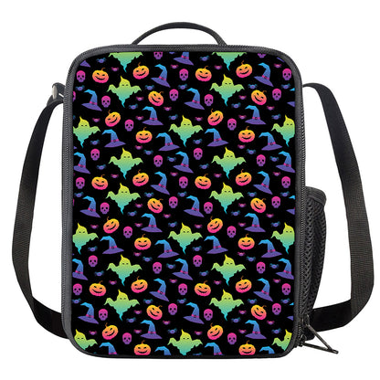 Colorful Halloween Party Pattern Print Crossbody Lunch Bag