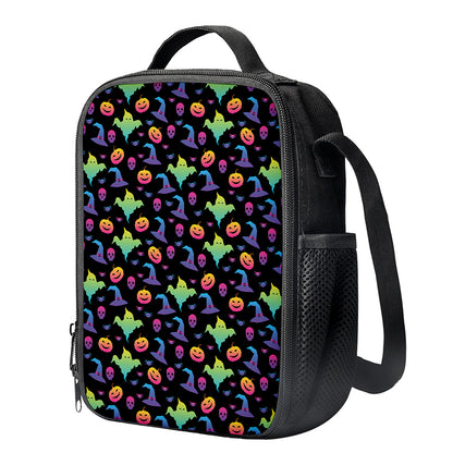 Colorful Halloween Party Pattern Print Crossbody Lunch Bag