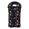 Colorful Halloween Party Pattern Print Double Neoprene Wine Tote