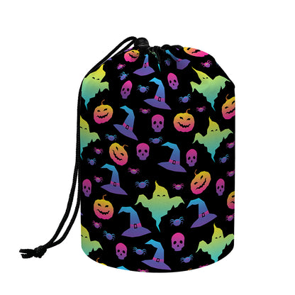 Colorful Halloween Party Pattern Print Drawstring Makeup Bag