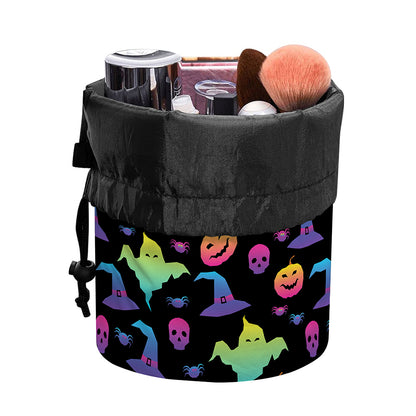 Colorful Halloween Party Pattern Print Drawstring Makeup Bag