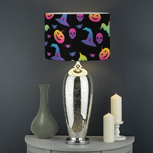Colorful Halloween Party Pattern Print Drum Lamp Shade