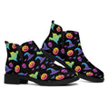 Colorful Halloween Party Pattern Print Flat Ankle Boots