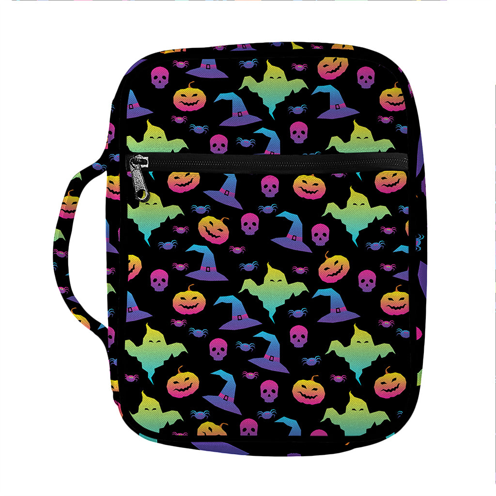 Colorful Halloween Party Pattern Print Front Pocket Bible Bag