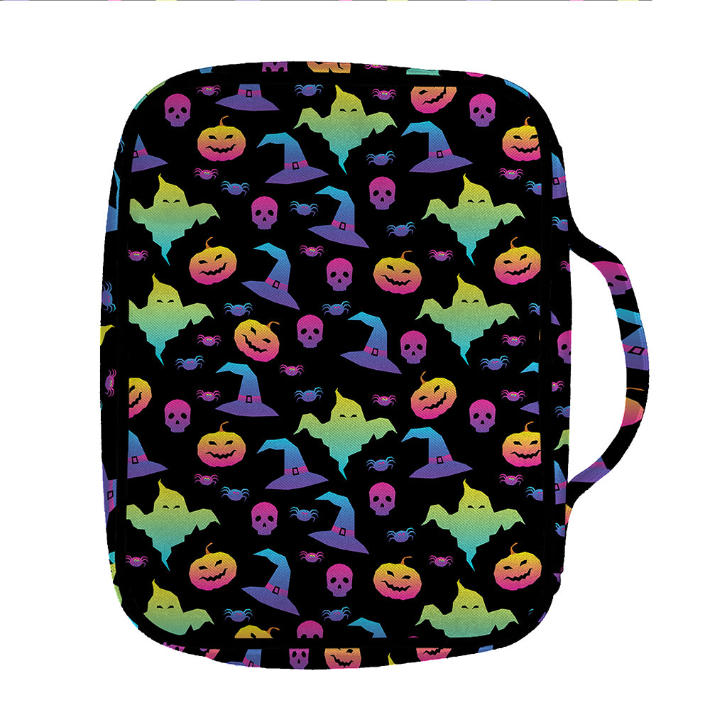 Colorful Halloween Party Pattern Print Front Pocket Bible Bag