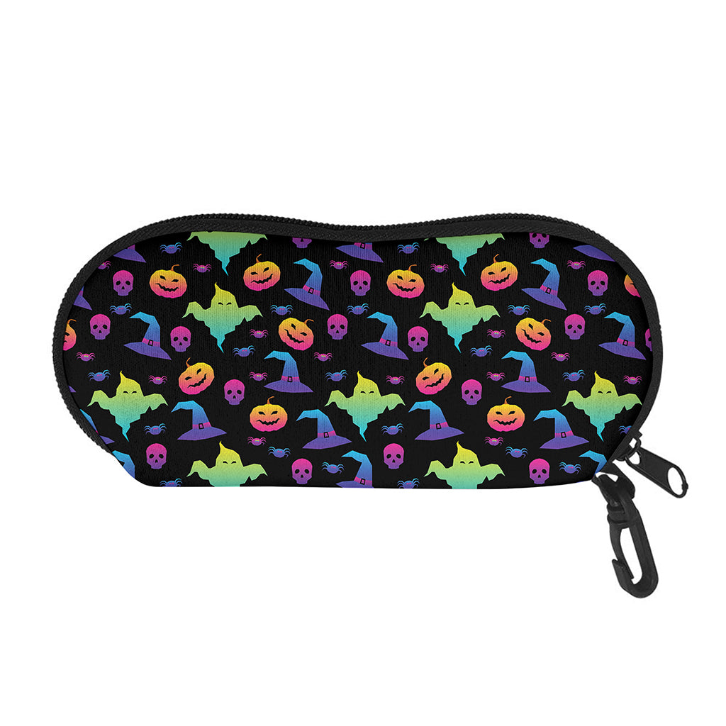 Colorful Halloween Party Pattern Print Glasses Case