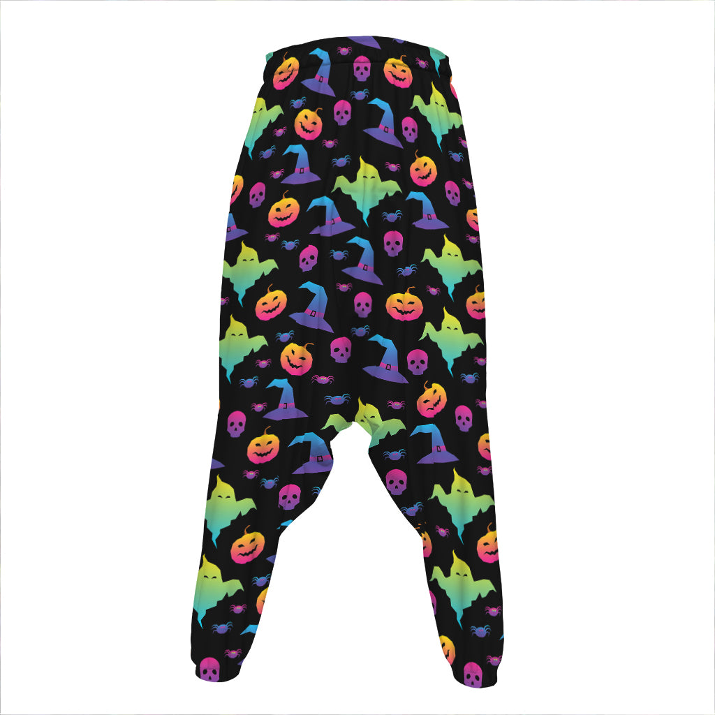 Colorful Halloween Party Pattern Print Hammer Pants