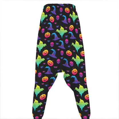 Colorful Halloween Party Pattern Print Hammer Pants