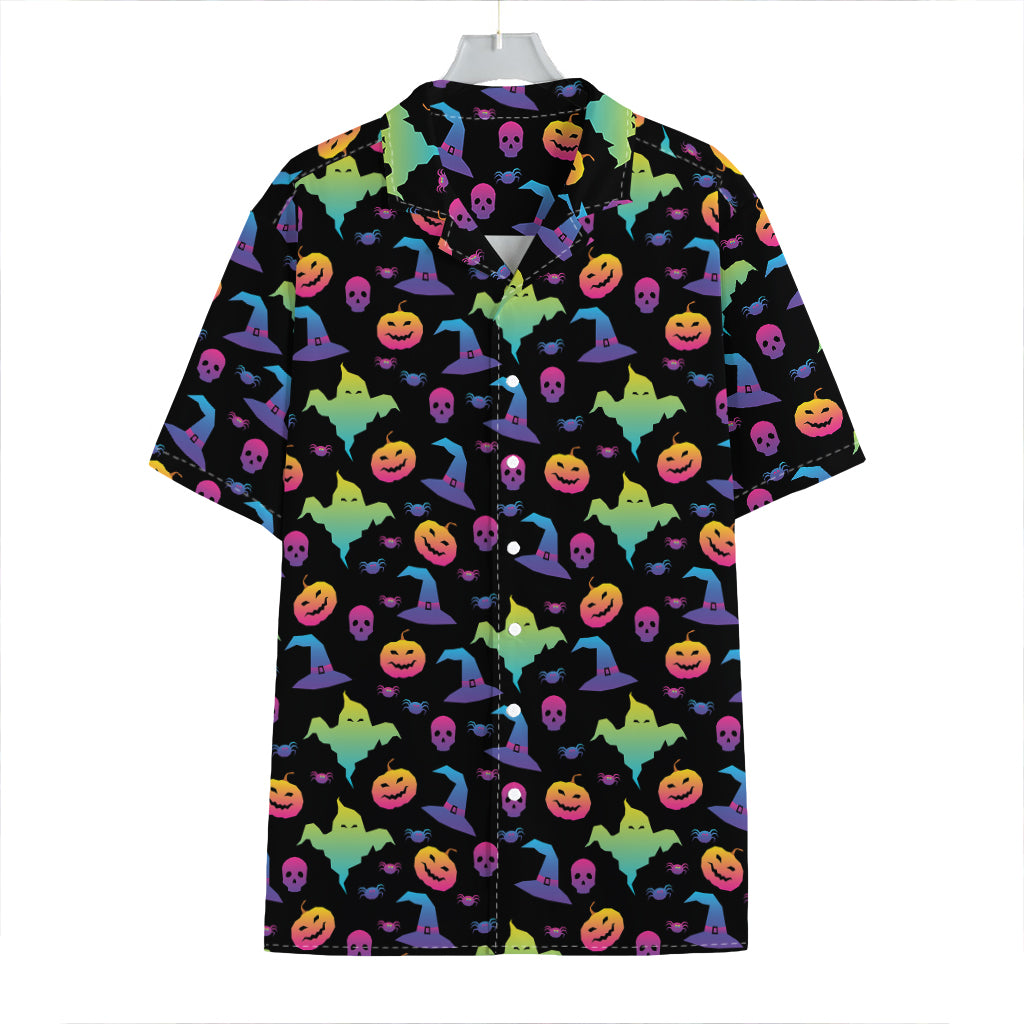 Colorful Halloween Party Pattern Print Hawaiian Shirt