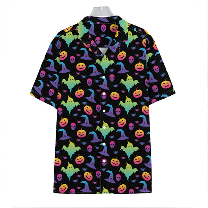 Colorful Halloween Party Pattern Print Hawaiian Shirt