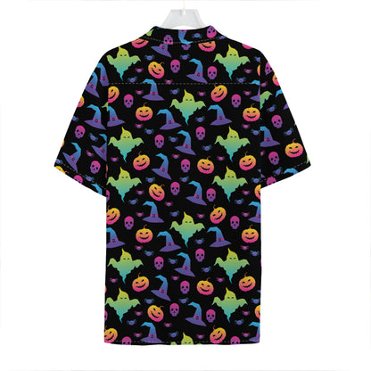 Colorful Halloween Party Pattern Print Hawaiian Shirt