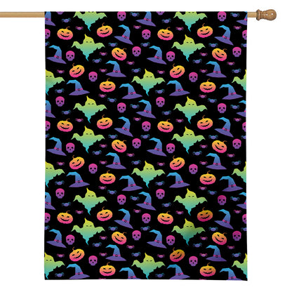 Colorful Halloween Party Pattern Print House Flag