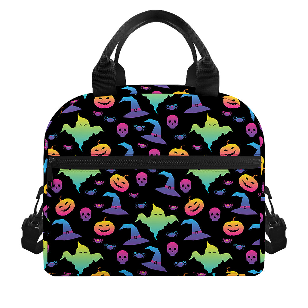 Colorful Halloween Party Pattern Print Insulated Lunch Bag