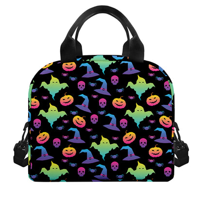 Colorful Halloween Party Pattern Print Insulated Lunch Bag