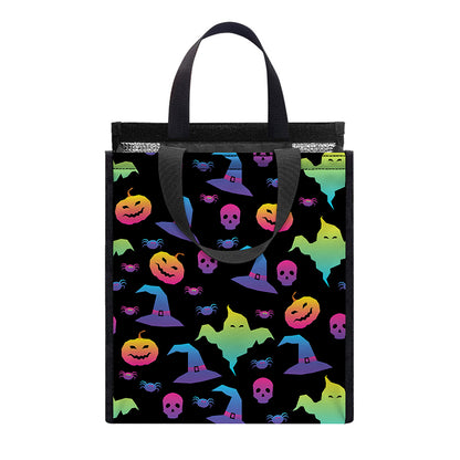 Colorful Halloween Party Pattern Print Insulated Lunch Tote
