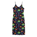 Colorful Halloween Party Pattern Print Jersey Midi Cami Dress