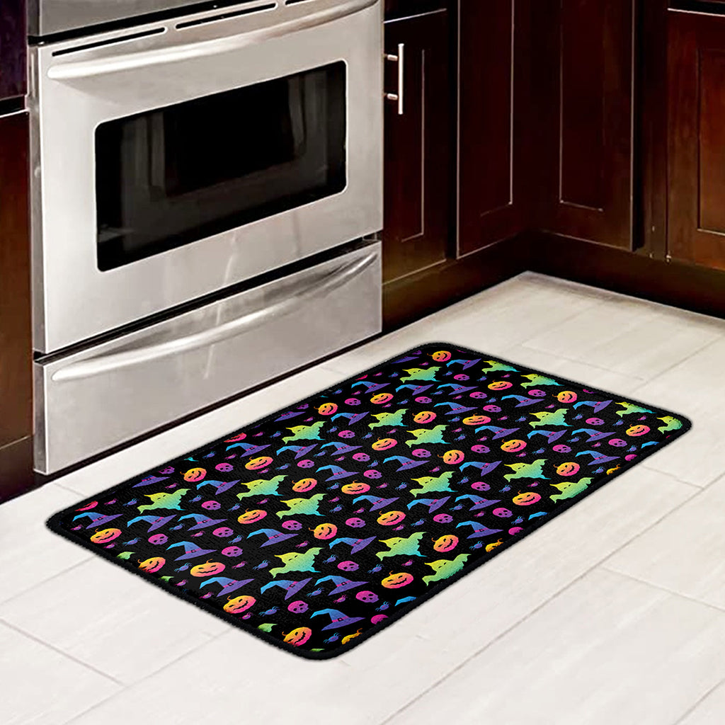 Colorful Halloween Party Pattern Print Kitchen Mat