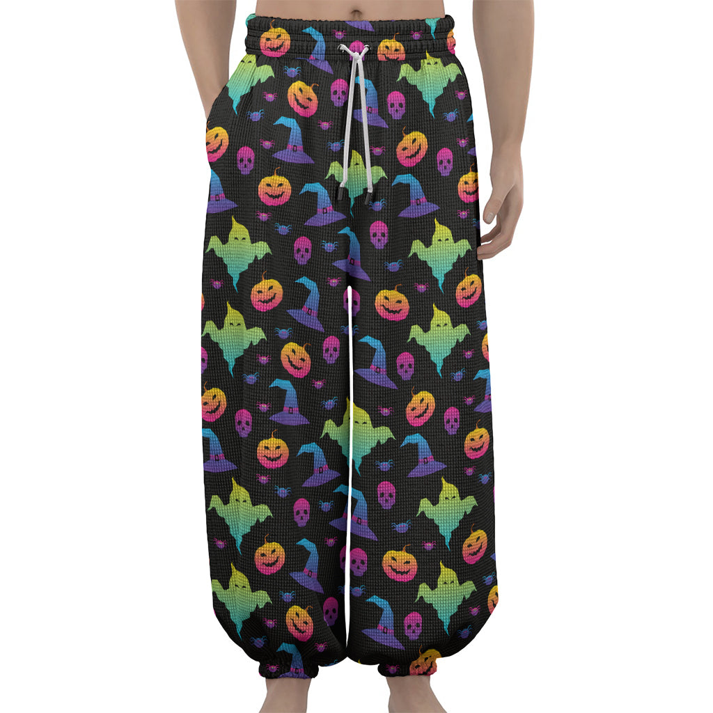 Colorful Halloween Party Pattern Print Lantern Pants