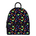 Colorful Halloween Party Pattern Print Leather Backpack