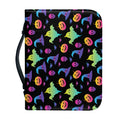Colorful Halloween Party Pattern Print Leather Bible Cover