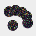 Colorful Halloween Party Pattern Print Leather Coaster Set