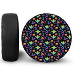 Colorful Halloween Party Pattern Print Leather Spare Tire Cover