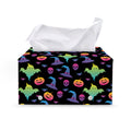 Colorful Halloween Party Pattern Print Leather Tissue Box Cover