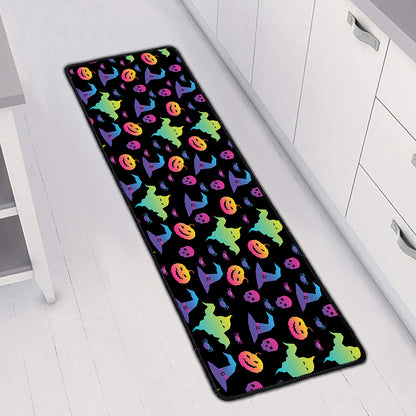 Colorful Halloween Party Pattern Print Long Kitchen Mat