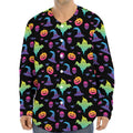 Colorful Halloween Party Pattern Print Long Sleeve Baseball Jersey