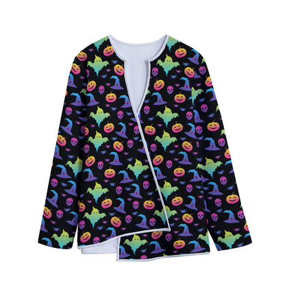 Colorful Halloween Party Pattern Print Long Sleeve Short Coat