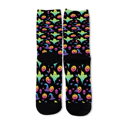 Colorful Halloween Party Pattern Print Long Socks