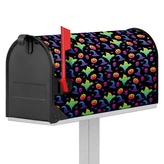 Colorful Halloween Party Pattern Print Mailbox Cover