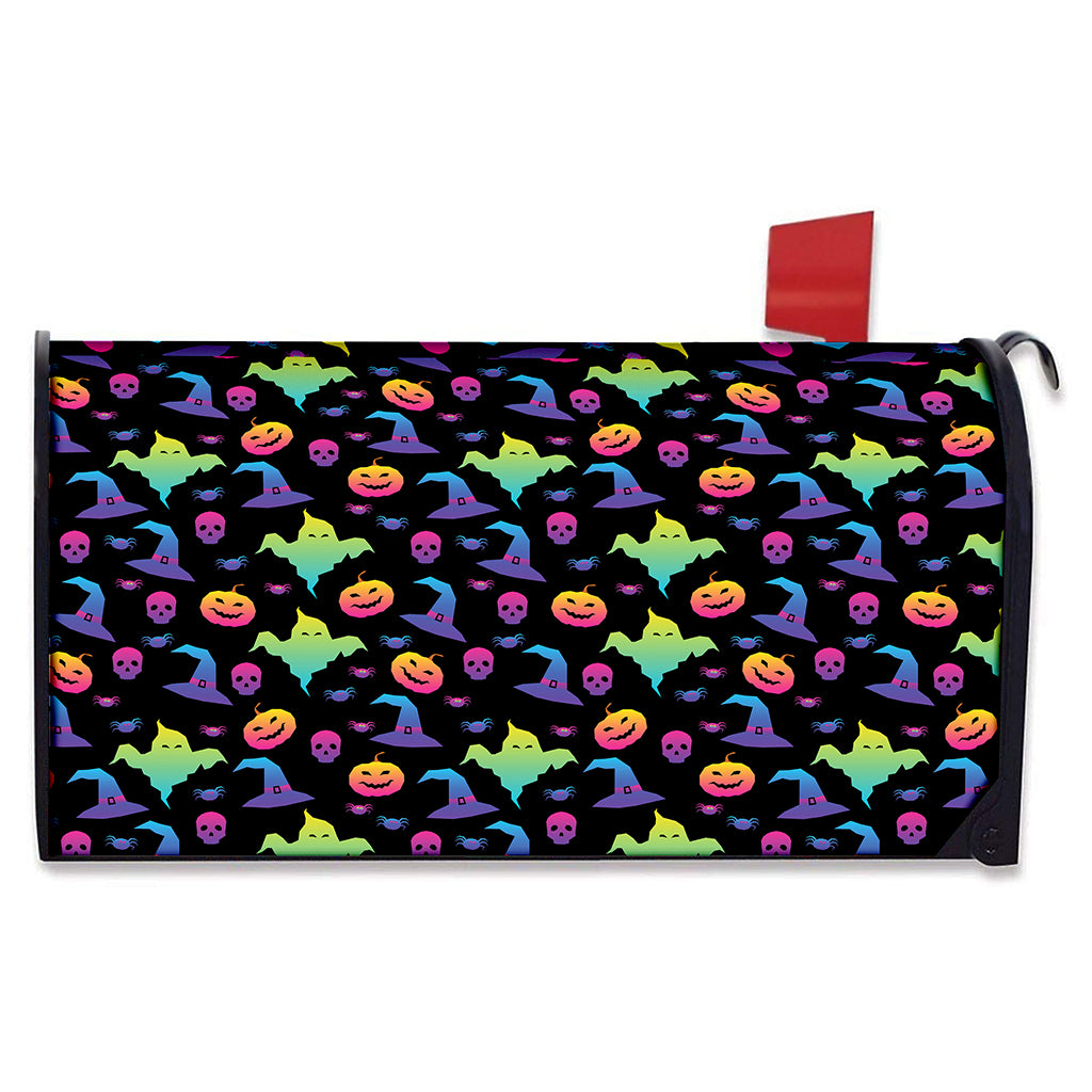 Colorful Halloween Party Pattern Print Mailbox Cover