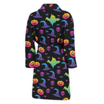 Colorful Halloween Party Pattern Print Men's Bathrobe