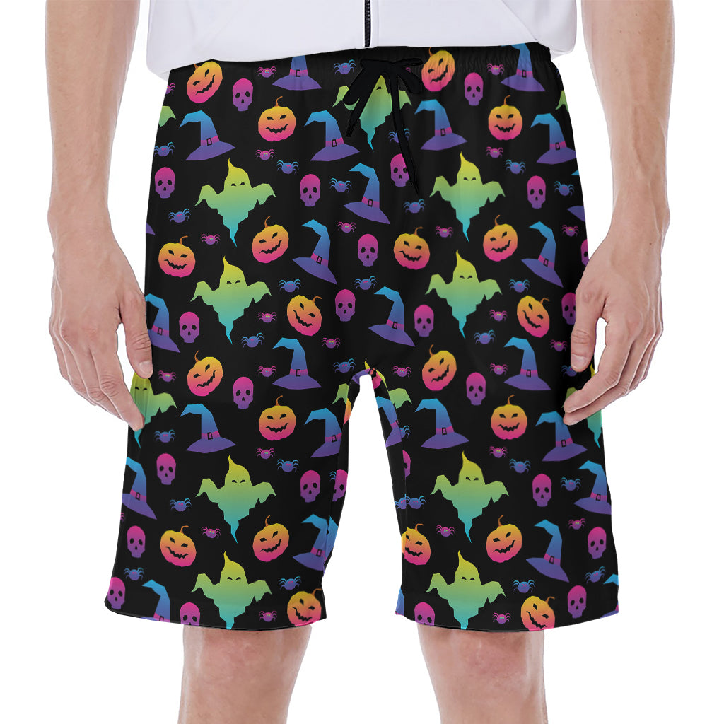 Colorful Halloween Party Pattern Print Men's Beach Shorts