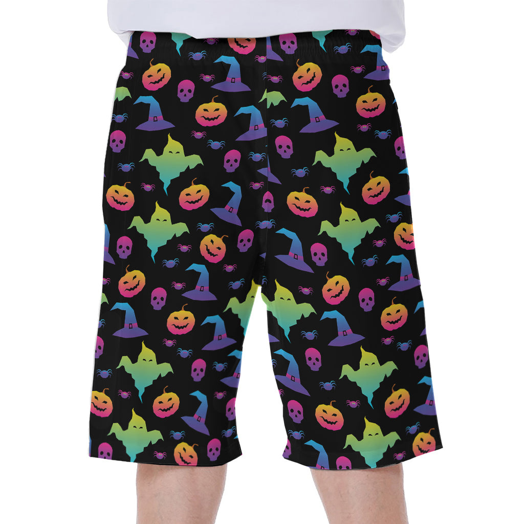 Colorful Halloween Party Pattern Print Men's Beach Shorts