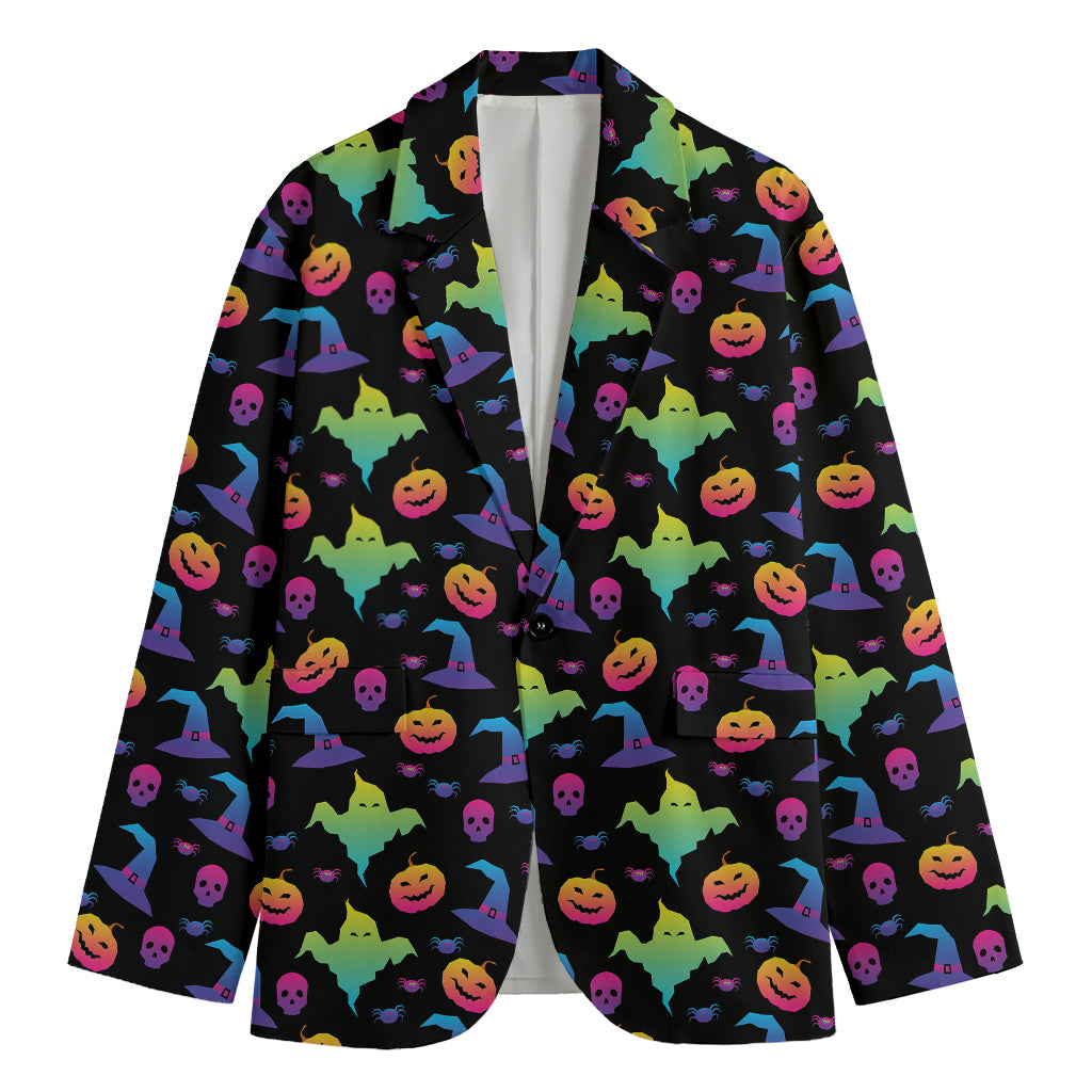 Colorful Halloween Party Pattern Print Men's Blazer