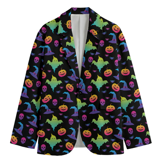 Colorful Halloween Party Pattern Print Men's Blazer