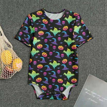 Colorful Halloween Party Pattern Print Men's Bodysuit